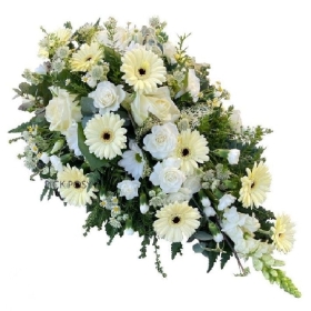 white-cream-single-ended-funeral-flowers-tribute-delivered-strood-rochester-medway